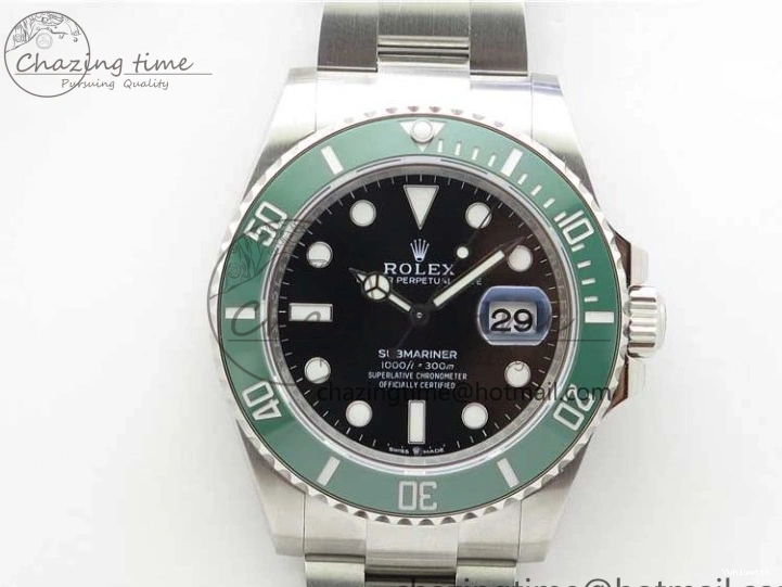A3235 41mm LV on Submariner Black Bracelet Kermit EWF SS Dial 126610 0101